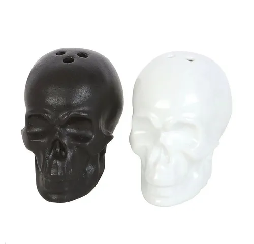 Something Different Salz- / Pfefferstreuer Skull Salz- und Pfefferstreuer Totenkopf in schwarz-weiß, (Salz- und Pfefferstreuer-Set)