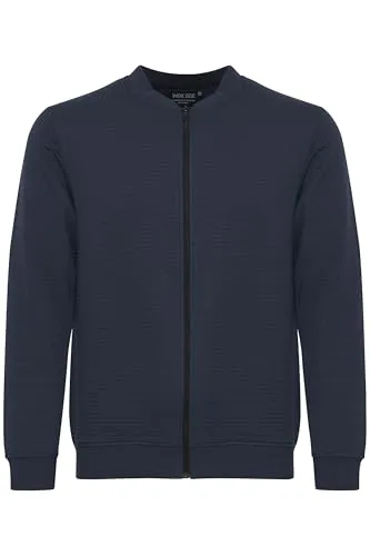 Indicode Bronte Herren Sweatjacke Cardigan Jacke, Größe: XL, Farbe: Navy (400) - Hochwertige Sweatjacke mit Musterung, aus nachhaltiger Baumwolle gefertigt. Ideal als lässige Freizeitjacke oder für den Sport. Bequem und vielseitig kombinierbar für jede Jahreszeit.