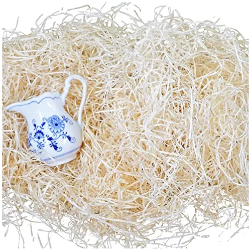 2kg Bio Holzwolle natur | Fichte PEFC-zertifiziert | Füllmaterial / Dekowolle für Präsentkorb o. Geschenkverpackung | Polsterwolle für sensible Produkte | alternativ Gartenholzwolle / Erdbeerwolle