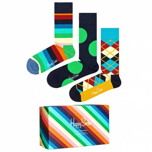 Happy Socks Classic Gift Socken 41-46 - Herrensocken im praktischen 3er-Pack, aus hochwertiger Baumwoll-Mischung für optimalen Tragekomfort und perfekten Sitz.