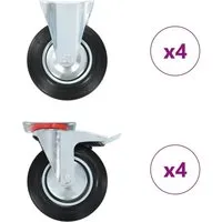 vidaXL 8 Stk. Rollen 200 mm - Flexibles Zubehör für Möbel - Gartenmöbel-Sets: Set aus 8 hochwertigen Gummirollen, ideal für Werkbänke und Möbel mit bis zu 180 kg Tragkraft. Geräuschlos und bodenschonend, mit Bremsen für flexible Steuerung.