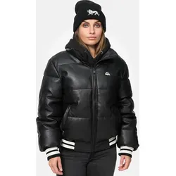 Lonsdale Frauen Winterjacke HYBREASAL Black/White XL - Funktionsjacke mit lässiger Passform, ideal für kalte Tage. Trendiger Schnitt, Reißverschluss, 3D-Gummi-Logo und praktische Eingriffstaschen für deinen Komfort.