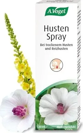 A.VOGEL Husten-Spray Reizhusten 30 ml - Arzneimittel zur Linderung von Reizhusten, mit natürlichen Inhaltsstoffen für eine sanfte und effektive Unterstützung der Atemwege.
