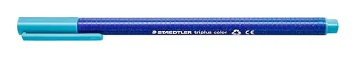 STAEDTLER Filzstifte triplus color - 10 aquablau, ergonomischer Dreikantschaft für entspanntes Schreiben, DRY SAFE Technologie für langanhaltenden Einsatz