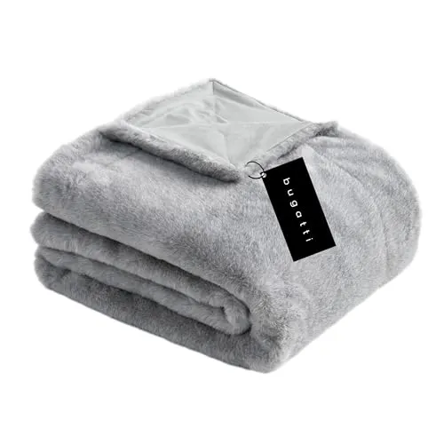 bugatti Kunstfell Decke 150x200 cm in grau von Bugatti