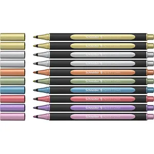 Schneider Metallic-Stifte Paint-It Metallicliner 020, farbig sortiert, Strichbreite 1-2mm, Rundspitze, 10 Stück