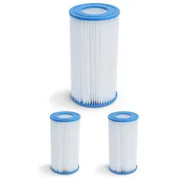 RAMROXX Pool-Filterkartusche 3x Filterkartusche Ersatzfilter Filterpatrone 20cm für Bestway Intex weiß