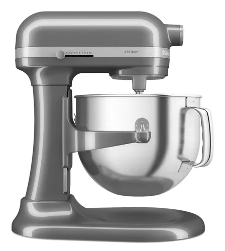 KitchenAid Artisan Küchenmaschine 6,6L 5KSM70SHX Medallion Silber - Leistungsstarkes Vermengen mit ergonomischem Schüsselheber und 5 Jahren Garantie