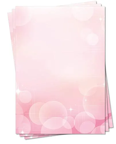 Motiv Briefpapier (MPA-5133, DIN A4, 100 Blatt) Rosa Magenta farbigen Kugeln Seifenblasen Bubbles Muster Motivpapier Sterne