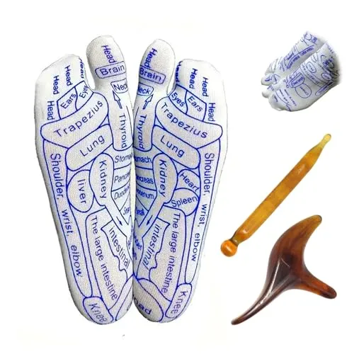 WAWJ® Fußreflexzonen Socken, Müder Körper Entlasten Akupunkt-Socken, Acupressure Reflexology Foot Massage Socks with Massage Tools, Für Eine Verbesserte Fußgesundheit (Frauen 35-39)