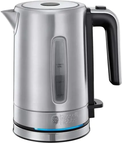 Russell Hobbs Wasserkocher Compact Home 24190-70 - Gebürstetes Rostfreies Stahl/Schwarz - 2200 W