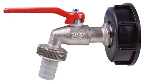 Meister Kugelauslaufhahn - 26,44 mm (3/4 Zoll) AG - Inkl. Schlauchanschluss & Adapter für IBC-Regenwassertanks - Hochwertiges Messing / Zapfhahn für Regentonnen / Wasserhahn / Absperrhahn / FLOR92586