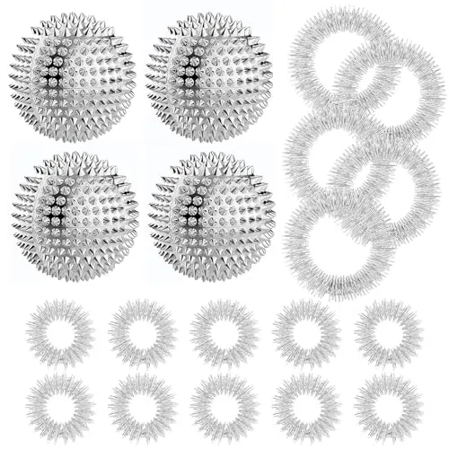Stück Igelball Metall Akupressur Ball - Stressabbauend & Vielseitig - Massagebälle zur Muskelentspannung, ideal für Hand- und Fußmassagen. Fördert die Durchblutung und hilft bei Stressabbau. Perfekt für Zuhause oder unterwegs!