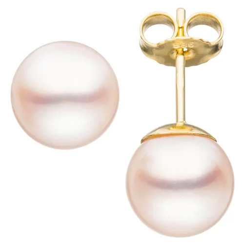 Elegante Ohrstecker mit Akoya Perlen 8,5mm aus 585 Gelbgold von Schmuck Krone
