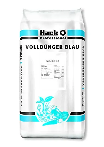 Hack Blaudünger NPK 12+8+16 +2 - 25 kg - Universaldünger für alle Pflanzen, angereichert mit Magnesium für optimales Blattgrün und gesunde, vitale Pflanzen. Ideal für Haus und Garten.