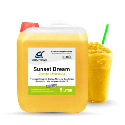 Slush-Sirup Eis Sunset Dream (Orange-Maracuja) 5L | Premium Konzentrat für Slushy Maschinen