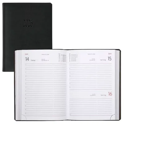 Lediberg 866 Taschenkalender 2026 sz A6 Tagesplaner Mo-Fr 1S/T 7-20 Uhr