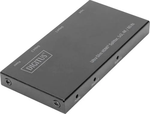 Digitus DS-45322 HDMI-Splitter mit LED-Anzeige - KABEL & ADAPTER – Verteilt UHD 4K Signale auf zwei Bildschirme, unterstützt HDR und 3D, ideal für brillante Wiedergabe ohne lästiges Umstecken.