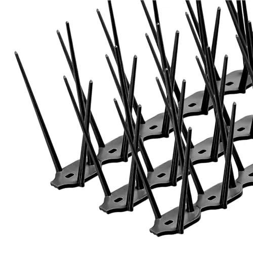 Konzept 11 - Vogelabwehr Spikes aus Kunststoff gegen Tauben, Katzen, Spatzen, Schwalben - Taubenabwehr für Balkon, Garten, Terasse - Vogelschreck 3-reihig, Set 6 STK.- Schwarz