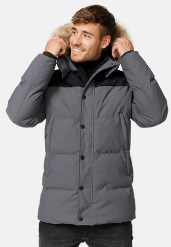 Indicode Parka Herren Hexyl - Grau XXL (58) - Stylischer Herrenparka aus 100% pflegeleichtem Polyester, ideal für den Alltag. Mit Kapuze und praktischem Reißverschluss für zusätzlichen Komfort.
