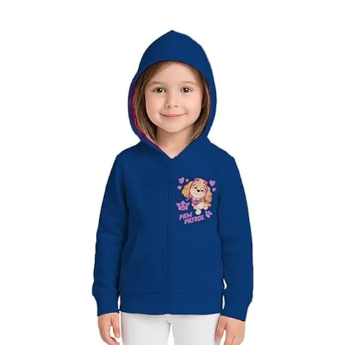 United Labels Paw Patrol Sweatjacke mit Kapuze für Mädchen, Blau, 110-116, Kapuzenpullover mit Reißverschluss, Hoodie Kapuzenjacke für Kinder