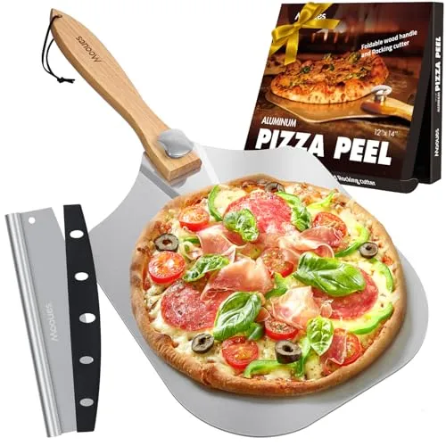 Mooues Pizzaschieber mit Faltbarem Griff, 30,5 x 35,5 cm von Mooues