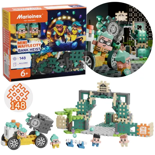Marioinex Mini Waffle City: Banküberfall Bauklötze-Set mit 148 Teilen