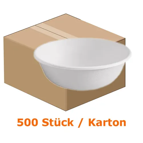 Einwegschüssel NatureStar BIO Zuckerrohr 850 ml 500 Stück lebensmittelecht, umweltfreundlich, Kartonabgabe 41185