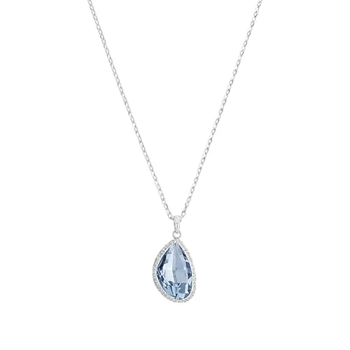 Amor Kette mit Anhänger 925 Sterling Silber Damen Halsschmuck, mit Zirkonia synth., 60 cm, Blau, Kommt in Schmuck Geschenk Box, 2018348