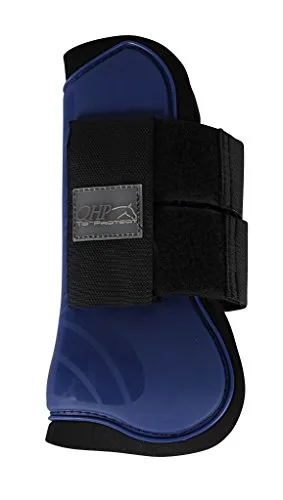 QHP Gamaschen Hartschalengamaschen für Pferde - Pony Größe, Dunkelblau - Hochwertige Hartschalengamaschen mit Neoprenfutter für optimalen Schutz vor Verletzungen. Leicht anzubringen und in knalligen Farben erhältlich, ideal für stilbewusste Reiter.