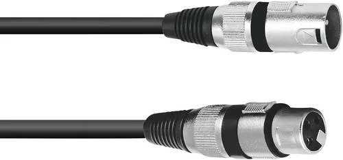 Omnitronic 3022055N XLR Verbindungskabel [1x XLR-Stecker 3 polig - 1x XLR-Buchse 3 polig] 10.00m Schwarz
