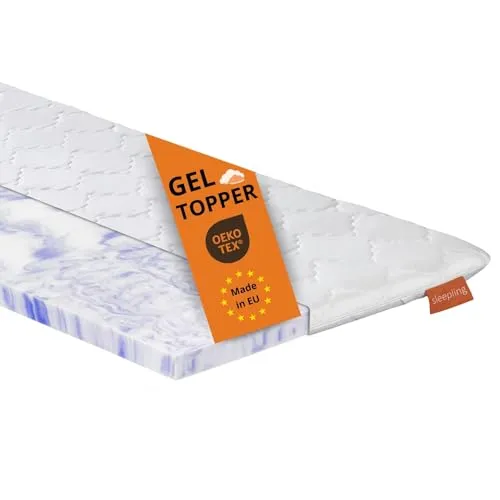 sleepling Gel Topper 140x200cm - Orthopädische Matratzenauflage für besten Schlafkomfort - Matratzentopper aus Gelschaum mit 6 cm Höhe, sorgt für punktgenaue Unterstützung und maximale Entlastung. Pflegeleicht und Made in EU für höchste Qualität.