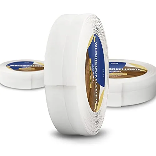 DQ-PP Weichsockelleiste 25m – Selbstklebend – PVC – Flexibel und Modern - Hochwertige Weichsockelleiste aus PVC, ideal für PVC-Beläge und Fugenabdeckung. Selbstklebend, flexibel und einfach zu montieren. Perfekt für jeden Raum!