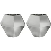 vidaXL Pflanzkübel 2er Set Silber 100 x 100 x 80 cm - Robuste Pflanzgefäße aus verzinktem Stahl, ideal für den Außenbereich. Das elegante Design bietet Platz für verschiedene Pflanzen und wertet jeden Garten oder Balkon auf.