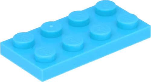 LEGO: 100 Platten, Größe 2x4 Noppen in Azurblau