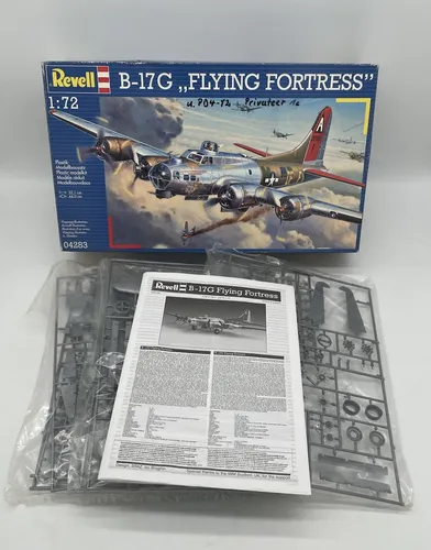 Revell B-17G Flying Fortress 1:72 Bausatz - Flugzeuge: Detaillierter Modellbausatz des legendären Bomberflugzeugs aus dem II. Weltkrieg, ideal für Modellbau-Enthusiasten und Geschichtsliebhaber.