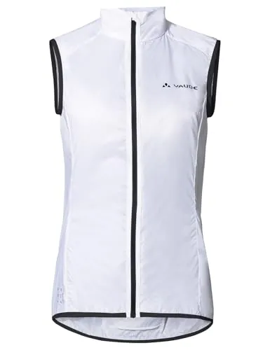VAUDE Damen Women's Matera Air Vest Weste, Weiß, 36 EU - Funktionsjacken für Damen, ultraleichte 80 g Weste mit Wind- und Wasserabweisung, ideal für Rennrad und MTB-Touren, nachhaltig aus recyceltem Material.