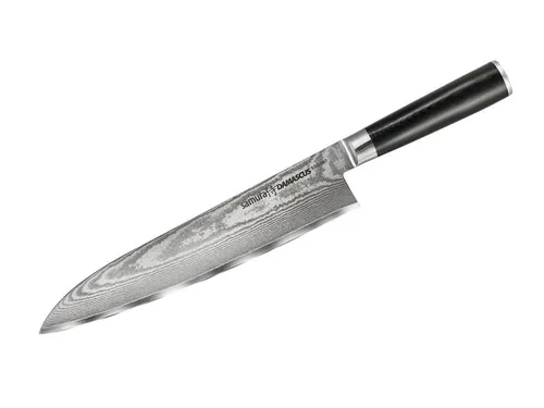 Samura Kochmesser 24 cm - SD-0087 - Kochmesser aus 67-lagigem Damaststahl, ideal zum mühelosen Zerkleinern von Gemüse und Fleisch. Der schwere Griff sorgt für optimale Kontrolle in jeder Küche.