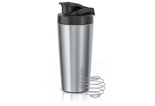 Arendo Protein Shaker Edelstahl Eiweißshaker 750 ml, verschließbar, spülmaschinengeeignet, Edelstahl, Mixbecher, Tragegriff, BPA-frei, für unterwegs, Yoga, Finess, Sport