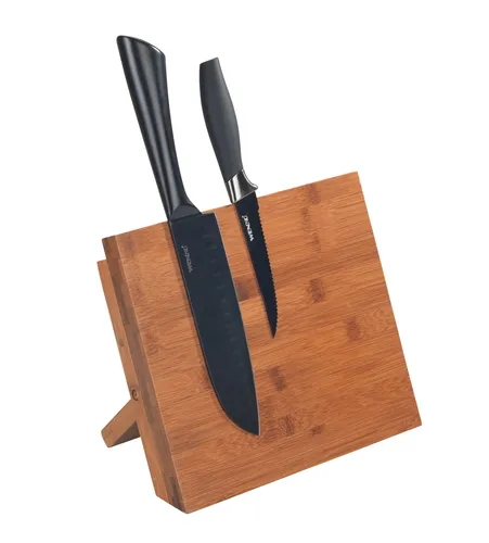 WENKO magnetischer Messerhalter Mesina geräucherter Bambus Küchenhelfer Braun