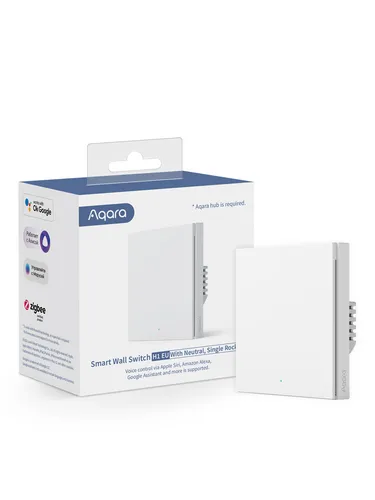 Aqara Wandschalter H1 EU - Smarter Lichtschalter mit Neutralleiter, steuerbar über HomeKit, Alexa und App, für moderne Smart Home-Lösungen