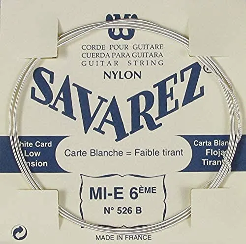 Savarez Saiten für Traditional Concert 526B Klassische Gitarre Einzelsaiten - E6w tief - geeignet für 520B
