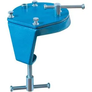 Heuer Schraubstock-Tischklammer 119104 - Drehklammer für Schraubstock Backenbreite 120mm, 360° drehbar und flexible Befestigung ohne Bohren