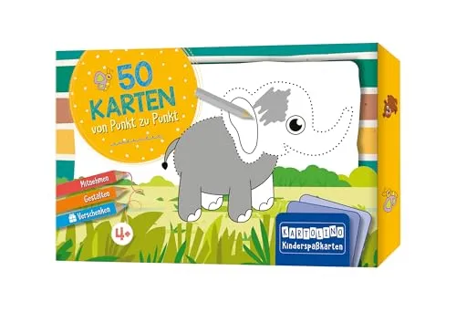 Karten von Punkt zu Punkt - Tiere: Mitnehmen, gestalten, verschenken (KARTOLINO Kinderspaßkarten) 50