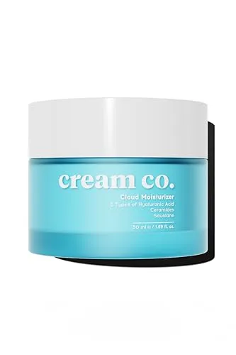 cream co. Cloud Moisturizer mit Hyaluron, Ceramid & Squalan 50 ml, Vegan Feuchtigkeitscreme Empfindliche Haut für Damen & Männer, Gesichtscreme Trockene Haut, Repariert und Glätte Rötungen im Gesicht