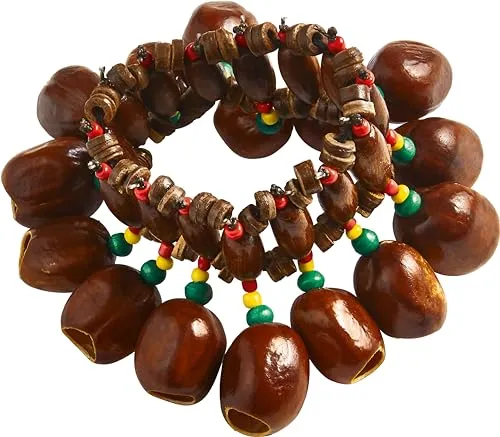 Sonic Energy Pala Nussschalen Shaker – Als Gummiarmband – Soundeffekt-Instrument für Therapie und Percussion (SPB)