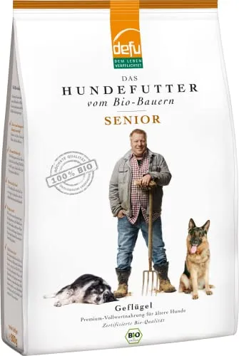 defu Hundefutter | 1 x 800 g | Senior Bio Geflügel | Premium Bio Trockenfutter für ältere Hunde