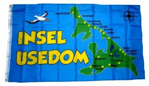 Produktbild Flagge / Fahne Insel Usedom Karte Hissflagge 90 x 150 cm