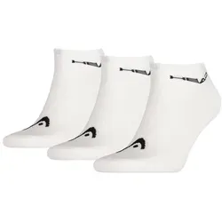 HEAD Unisex Sneakersocken, 3er Pack - weicher Baumwollmix, einfarbig Weiß 35-38
