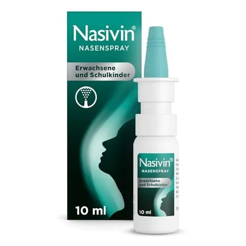 Nasivin Nasenspray ohne Konservierungsstoffe 10 ML - Rhinologikum für Erwachsene und Schulkinder, wirkt schnell abschwellend bei Schnupfen und erleichtert den Sekretabfluss bei Nasennebenhöhlenentzündungen.